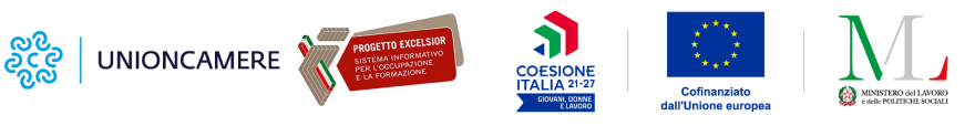 Il Sistema Informativo Excelsior è un progetto promosso da Unioncamere in collaborazione con il Ministero del Lavoro e delle Politiche Sociali e con l'Unione Europea. Loghi partner- Sistema Informativo Excelsior